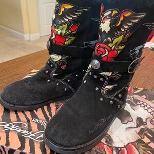 Vintage Ed Hardy Suede Boots